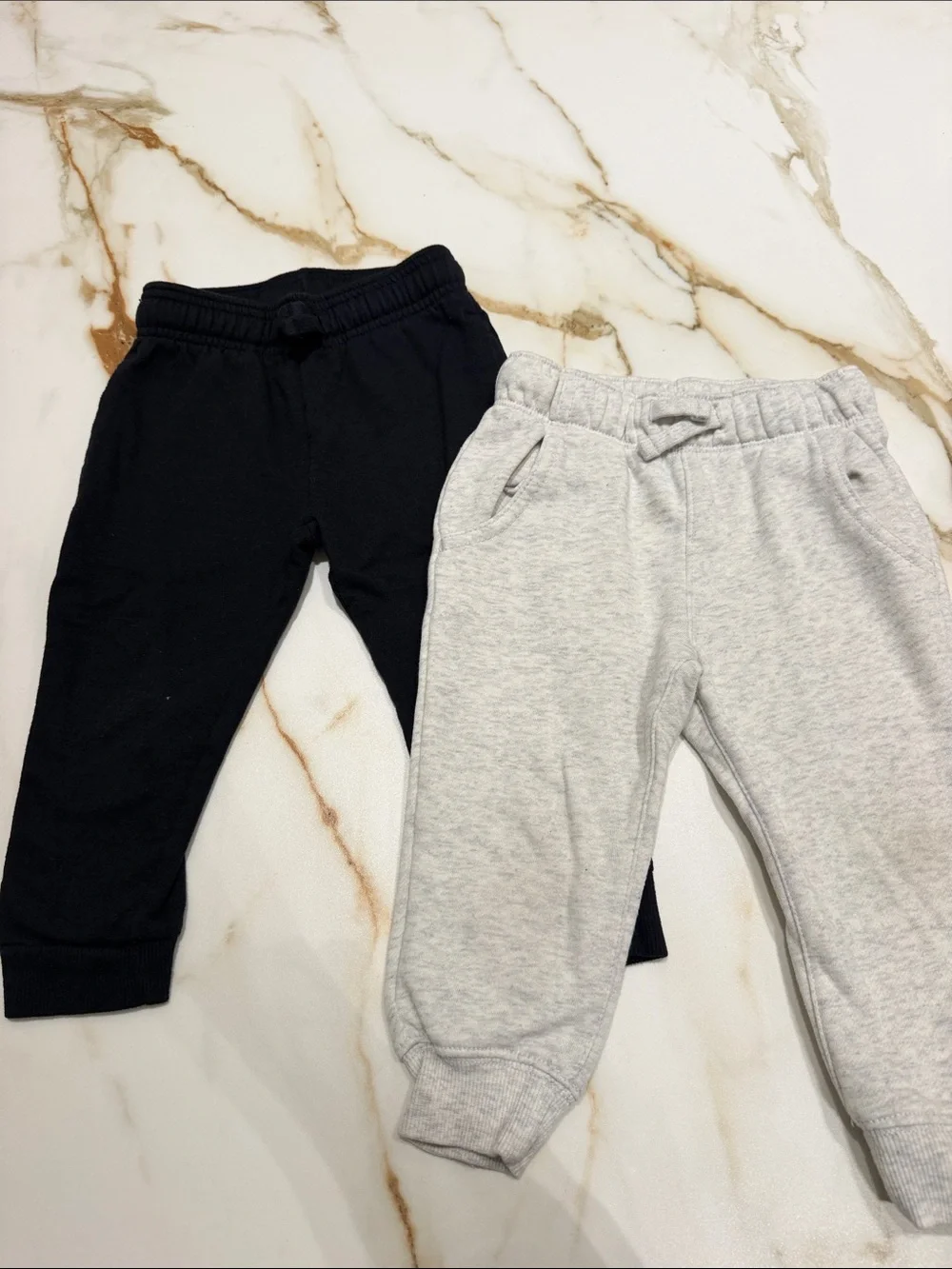 Carter’s Kids Cozy Jogger Pants - Black and Light Gray 2T
